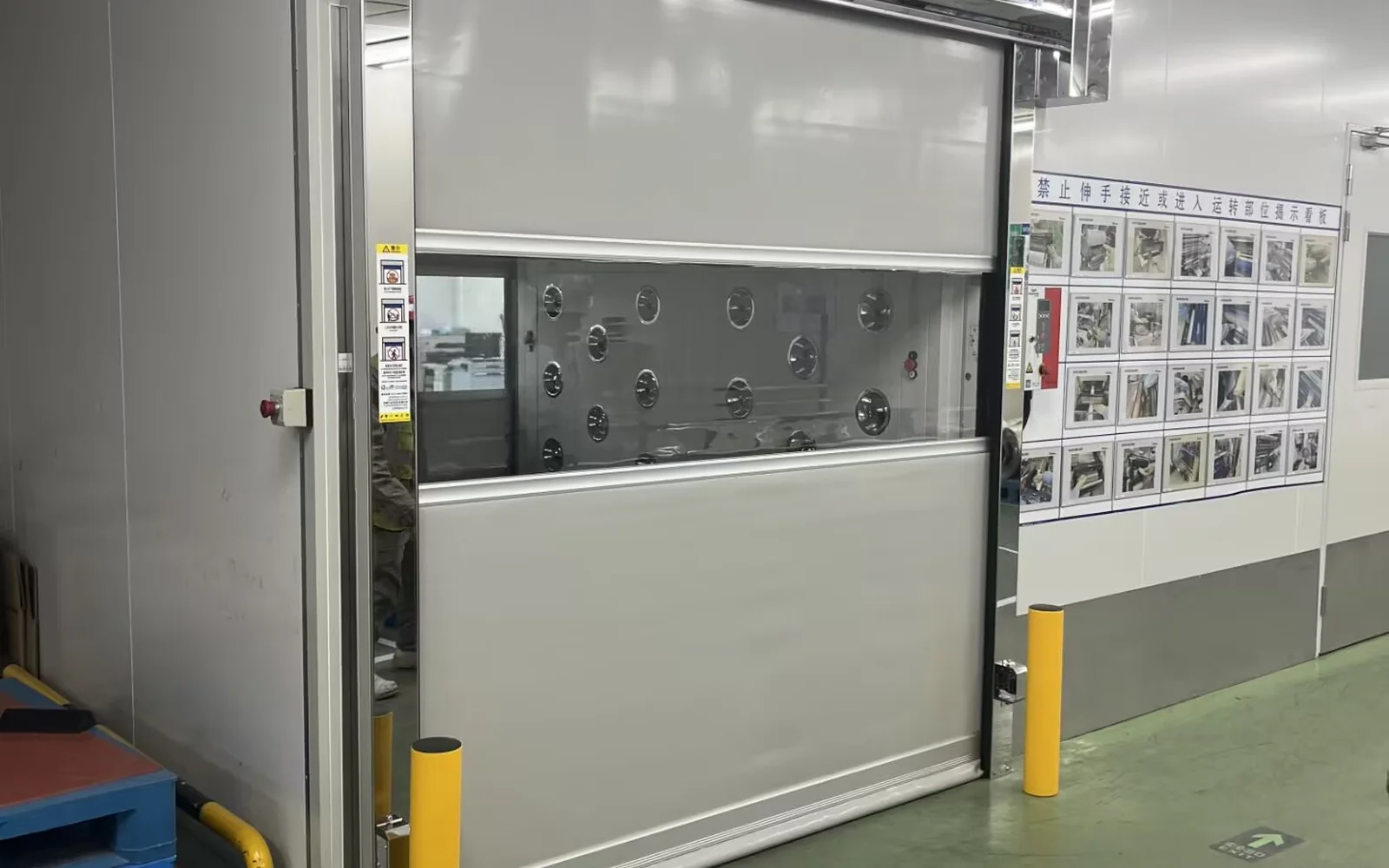SEPPES high-speed door serving an internal industrial traffic route